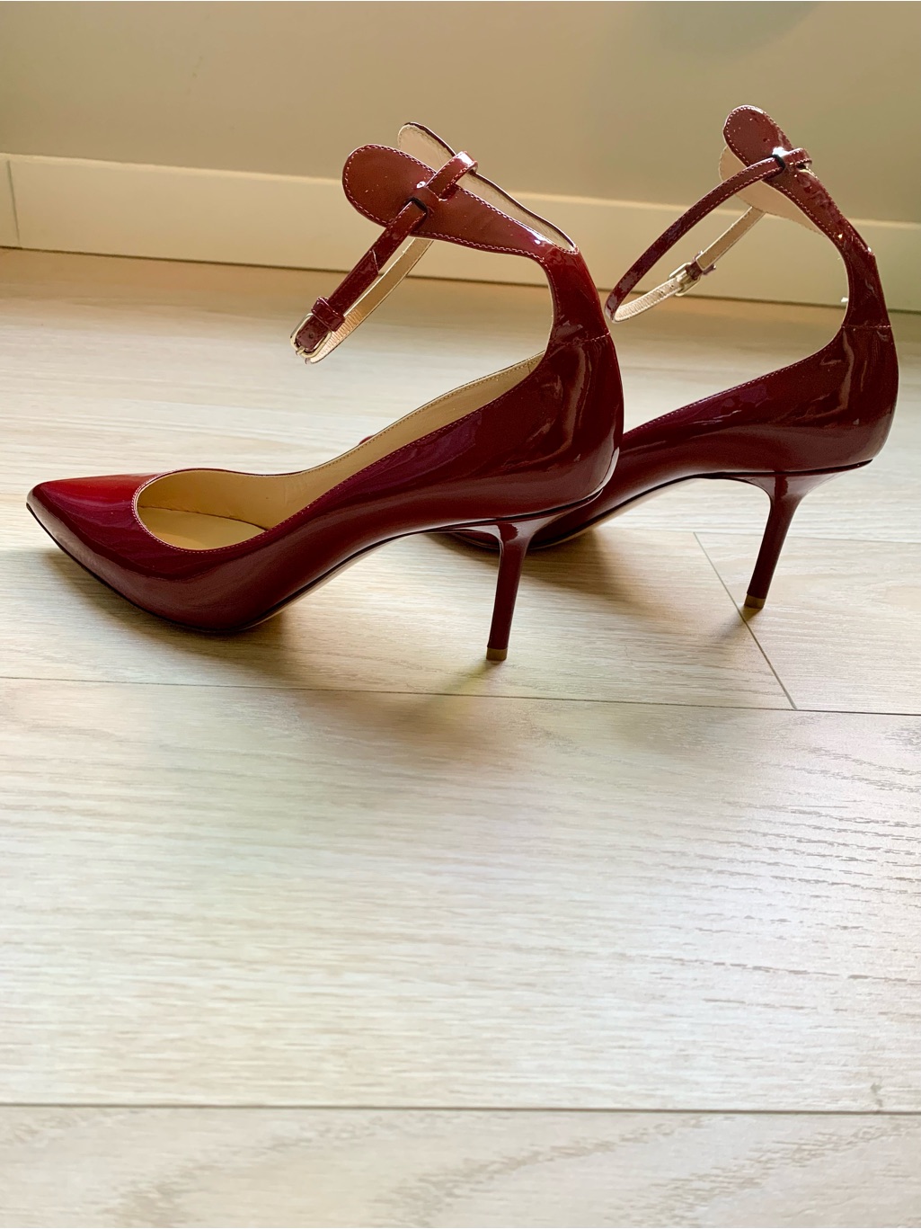 Francesco Russo Vernice Amaranto Patent Leather Ankle Strap Pump Nwt Size 41 It — image 3 of 8